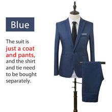 Load image into Gallery viewer, Luxury Men Wedding Cotton Suit Male Blazers Men Suit Slim Fit Suits For Men Costume Business After opening Retort Collar