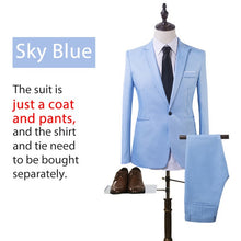 Load image into Gallery viewer, Luxury Men Wedding Cotton Suit Male Blazers Men Suit Slim Fit Suits For Men Costume Business After opening Retort Collar