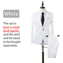 Load image into Gallery viewer, Luxury Men Wedding Cotton Suit Male Blazers Men Suit Slim Fit Suits For Men Costume Business After opening Retort Collar