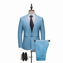 Load image into Gallery viewer, Oeak Men Classic 2 Pieces Blazer&amp; Pants Suit Set Formal Business Blazers Sets Slim   Plus Size 3XL Sets For Wedding Party Set
