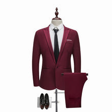 Load image into Gallery viewer, Oeak Men Classic 2 Pieces Blazer&amp; Pants Suit Set Formal Business Blazers Sets Slim   Plus Size 3XL Sets For Wedding Party Set