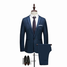 Load image into Gallery viewer, Oeak Men Classic 2 Pieces Blazer&amp; Pants Suit Set Formal Business Blazers Sets Slim   Plus Size 3XL Sets For Wedding Party Set