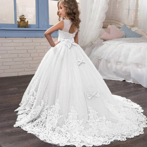 Ladies fluffy dress flower girl dress children wedding party kids clothes first communion princess ball gown vestido comunion