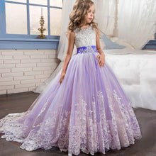 Load image into Gallery viewer, Ladies fluffy dress flower girl dress children wedding party kids clothes first communion princess ball gown vestido comunion