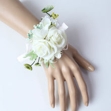 Load image into Gallery viewer, Wedding Decor Babysbreath White Wrist Flower and Corsage Groom Boutonnieres Bride Wrist Corsage Wedding White Rose Peony Bouquet