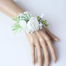 Load image into Gallery viewer, Wedding Decor Babysbreath White Wrist Flower and Corsage Groom Boutonnieres Bride Wrist Corsage Wedding White Rose Peony Bouquet