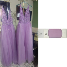 Load image into Gallery viewer, V Neck Sparkly Prom Dresses 2019 Backless Evening Party Dress Elegant Sexy See Through High Split Vestido de Festa Real Photo