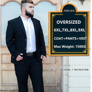 Suit Men 3 Piece Suits Wedding Suits With Pants Groom Plus Size 5XL 6XL 7XL 8XL 9XL Terno Black Blue Formal Business Clothes Set