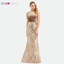 Load image into Gallery viewer, Sexy Rose Gold Evening Dresses Long Ever Pretty EP00970RG One Shoulder Sequined Elegant Mermaid Formal Dresses Vestido Comprido