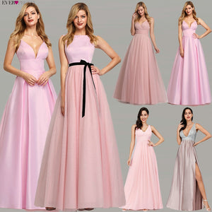 Pink Prom Dresses 2020 Ever Pretty A-Line Sequined Elegant Women Dresses Evening Party Special Occasion Mezuniyet Elbiseleri