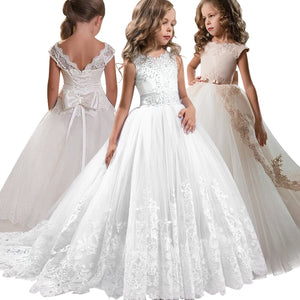 2020 new lace wedding holy dress the flower girl bow tie the tennis party the banquet party show ball dress vestidos de fiesta