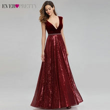 Load image into Gallery viewer, Evening Dresses Long Ever Pretty EP07840 Sexy Deep V-neck Beading Sequined Sparkle New Formal Party Gowns 2020 Abendkleider