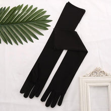 Load image into Gallery viewer, Stretch Satin White Glove Long Bridal Gloves Black Red Elbow Length Women Dance Party Wedding Gloves Full Finger Guantes Boda