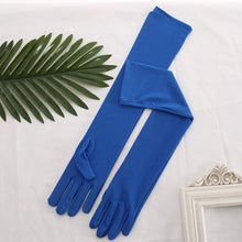 Load image into Gallery viewer, Stretch Satin White Glove Long Bridal Gloves Black Red Elbow Length Women Dance Party Wedding Gloves Full Finger Guantes Boda