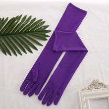 Load image into Gallery viewer, Stretch Satin White Glove Long Bridal Gloves Black Red Elbow Length Women Dance Party Wedding Gloves Full Finger Guantes Boda