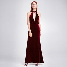 Load image into Gallery viewer, Robe De Soiree Sexy Velour Evening Dresses Ever Pretty 07181 Deep V Neck Design Elegant Winter Autumn Velvet Evening Gowns 2020
