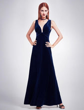 Load image into Gallery viewer, Robe De Soiree Sexy Velour Evening Dresses Ever Pretty 07181 Deep V Neck Design Elegant Winter Autumn Velvet Evening Gowns 2020