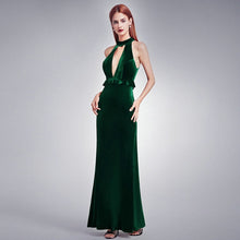 Load image into Gallery viewer, Robe De Soiree Sexy Velour Evening Dresses Ever Pretty 07181 Deep V Neck Design Elegant Winter Autumn Velvet Evening Gowns 2020