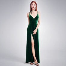 Load image into Gallery viewer, Robe De Soiree Sexy Velour Evening Dresses Ever Pretty 07181 Deep V Neck Design Elegant Winter Autumn Velvet Evening Gowns 2020