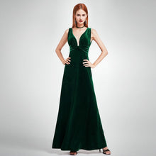 Load image into Gallery viewer, Robe De Soiree Sexy Velour Evening Dresses Ever Pretty 07181 Deep V Neck Design Elegant Winter Autumn Velvet Evening Gowns 2020
