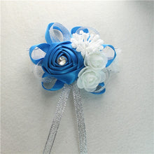 Load image into Gallery viewer, Wrist Corsage Bridesmaid Bride Wrist Corsage Bracelet Supplies Silk Roses White Wrist Flower Marriage Wedding Accessories