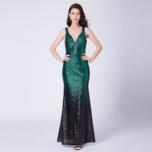 Load image into Gallery viewer, Prom Dresses Long Sparkle Ever Pretty 2019 New V-Neck Women Elegant XXYG90170PEC Sequin A-line Ladies Formal Party Gown Dresses