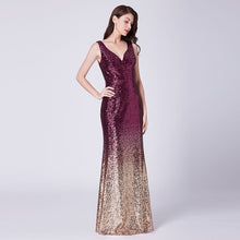 Load image into Gallery viewer, Prom Dresses Long Sparkle Ever Pretty 2019 New V-Neck Women Elegant XXYG90170PEC Sequin A-line Ladies Formal Party Gown Dresses