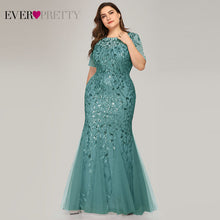 Load image into Gallery viewer, Plus Size Elegant Evening Dresses Saudi Arabia Ever Pretty Mermaid Sequined Lace Appliques Mermaid Long Dress 2019 Party Gowns