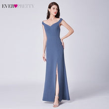 Load image into Gallery viewer, Plus Size Evening Dresses Long Ever Pretty New Dusty Blue Sleeveless V-neck Cheap Summer Formal Gowns 2020 Robe Soiree Dubai