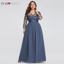 Load image into Gallery viewer, Plus Size Evening Dresses Long Ever Pretty New Dusty Blue Sleeveless V-neck Cheap Summer Formal Gowns 2020 Robe Soiree Dubai