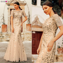 Load image into Gallery viewer, Plus Size Elegant Evening Dresses Saudi Arabia Ever Pretty Mermaid Sequined Lace Appliques Mermaid Long Dress 2019 Party Gowns