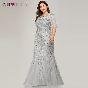 Plus Size Elegant Evening Dresses Saudi Arabia Ever Pretty Mermaid Sequined Lace Appliques Mermaid Long Dress 2019 Party Gowns