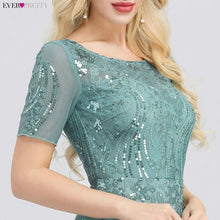 Load image into Gallery viewer, Plus Size Elegant Evening Dresses Saudi Arabia Ever Pretty Mermaid Sequined Lace Appliques Mermaid Long Dress 2019 Party Gowns