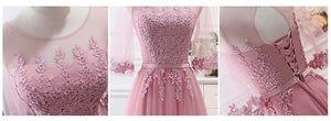 Pink bean sand Net yarn Long Bridesmaid Dresses new spring 2019 wholesale wedding party prom bridal dress China