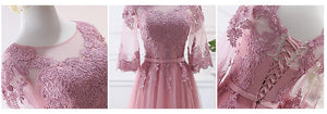 Pink bean sand Net yarn Long Bridesmaid Dresses new spring 2019 wholesale wedding party prom bridal dress China