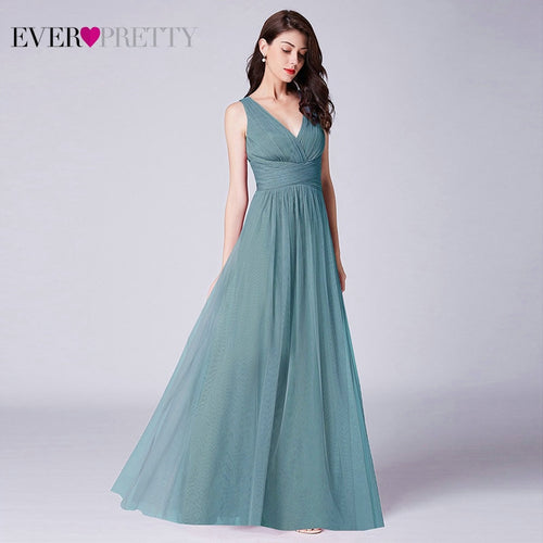 Elegant Tulle Prom Dresses Ever Pretty V-Neck Sleeveless Formal Prom Dress EP07526 Women Summer Party Gowns Vestidos Compridos