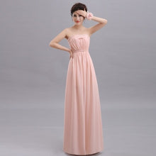 Load image into Gallery viewer, QNZL70X#V-neck Lace Up Chiffon Purple Champagne pink blue Bridesmaid Dresses Long wholesale Custom wedding party dress Flower