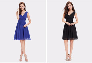 Bridesmaid Dresses EP03989 Ever Pretty Double V-neck White Short Fashion Little White Dresses 2020 Wedding Bridesmaid Dresses
