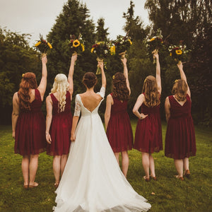 Bridesmaid Dresses EP03989 Ever Pretty Double V-neck White Short Fashion Little White Dresses 2020 Wedding Bridesmaid Dresses