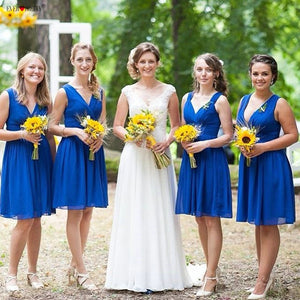 Bridesmaid Dresses EP03989 Ever Pretty Double V-neck White Short Fashion Little White Dresses 2020 Wedding Bridesmaid Dresses
