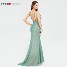 Load image into Gallery viewer, Sexy Green Mermaid Prom Dresses 2019 Ever Pretty V-Neck Spaghetti Straps Sexy Party Dresses With Train Mezuniyet Elbiseleri 2019