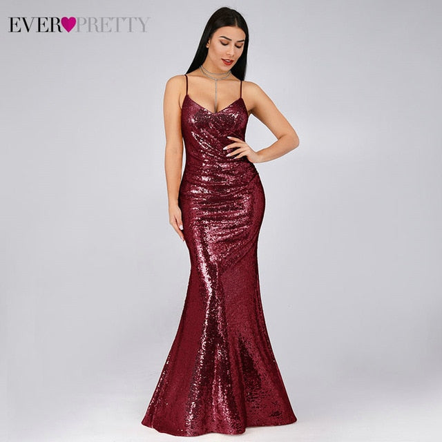 Gold Long Evening Dress Ever Pretty Back Cowl Neck EP07110GD Shine Sequin Sparkle Elegant Women 2019 Evening Party Gowns