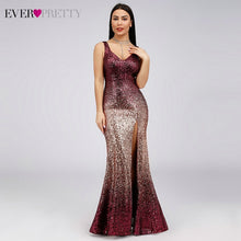 Load image into Gallery viewer, Gold Long Evening Dress Ever Pretty Back Cowl Neck EP07110GD Shine Sequin Sparkle Elegant Women 2019 Evening Party Gowns