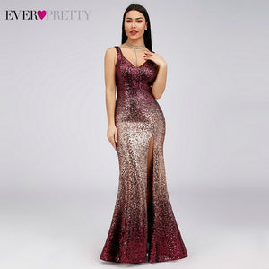 Gold Long Evening Dress Ever Pretty Back Cowl Neck EP07110GD Shine Sequin Sparkle Elegant Women 2019 Evening Party Gowns