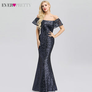 Gold Long Evening Dress Ever Pretty Back Cowl Neck EP07110GD Shine Sequin Sparkle Elegant Women 2019 Evening Party Gowns