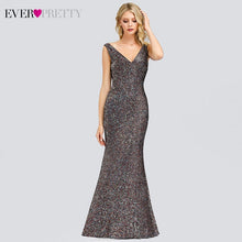Load image into Gallery viewer, Gold Long Evening Dress Ever Pretty Back Cowl Neck EP07110GD Shine Sequin Sparkle Elegant Women 2019 Evening Party Gowns