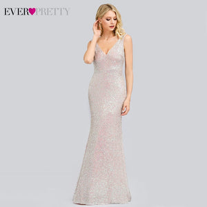 Gold Long Evening Dress Ever Pretty Back Cowl Neck EP07110GD Shine Sequin Sparkle Elegant Women 2019 Evening Party Gowns