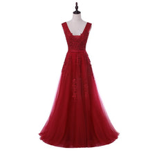 Load image into Gallery viewer, FADISTEE Vestido De Festa Sweet pink Lace V-neck Long Evening Dress Bride Party Sexy Backless beads pearls Prom Dresses