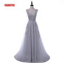 Load image into Gallery viewer, FADISTEE Vestido De Festa Sweet pink Lace V-neck Long Evening Dress Bride Party Sexy Backless beads pearls Prom Dresses