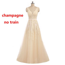 Load image into Gallery viewer, FADISTEE Vestido De Festa Sweet pink Lace V-neck Long Evening Dress Bride Party Sexy Backless beads pearls Prom Dresses